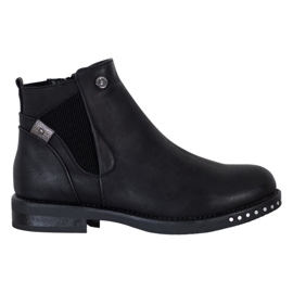 Goodin Botas de cuero ecológico negro