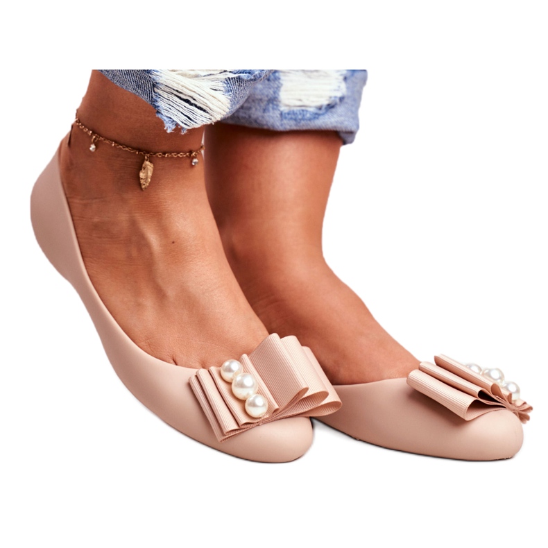 LU BOO Bailarinas De Goma Lazos Meliski Beige Joleen