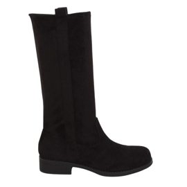 Botas negras con parte superior recta ST-19P Black negro