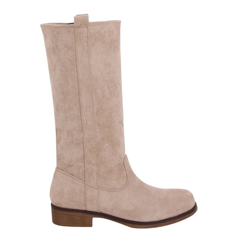 Botas con parte superior recta beige ST-19P Beige marrón Botas con parte superior recta beige ST-19P Beige marrón