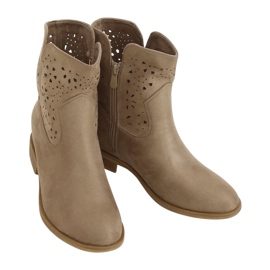 Bota calada con tacón oculto beige CH2008 Beige marrón