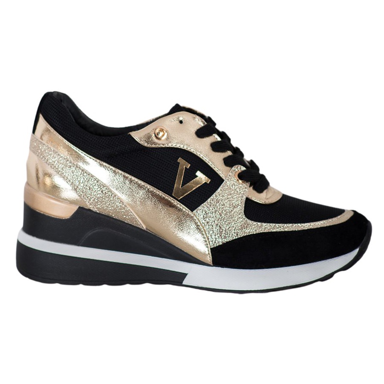 Vinceza Zapatillas Vincez Wedge negro amarillo