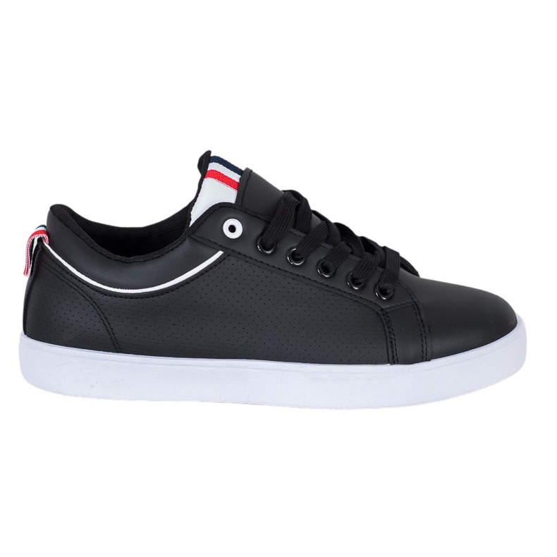 SHELOVET Zapatillas elegantes con cuero ecológico negro