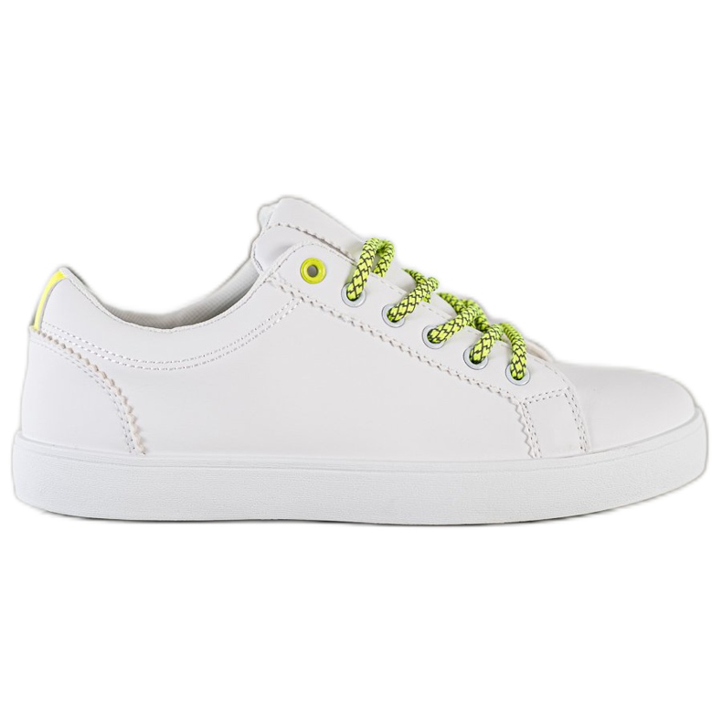SHELOVET Zapatillas con cordones decorativos blanco
