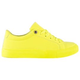 SHELOVET Zapatillas Con Piel Ecológica amarillo
