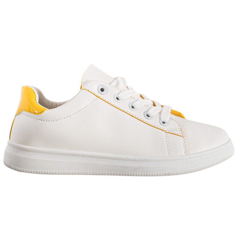 SHELOVET Calzado deportivo clásico blanco amarillo