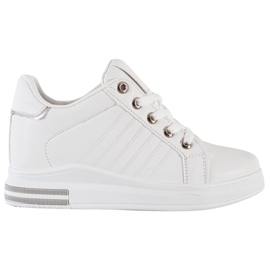 SHELOVET Zapatillas de cuña blancas blanco