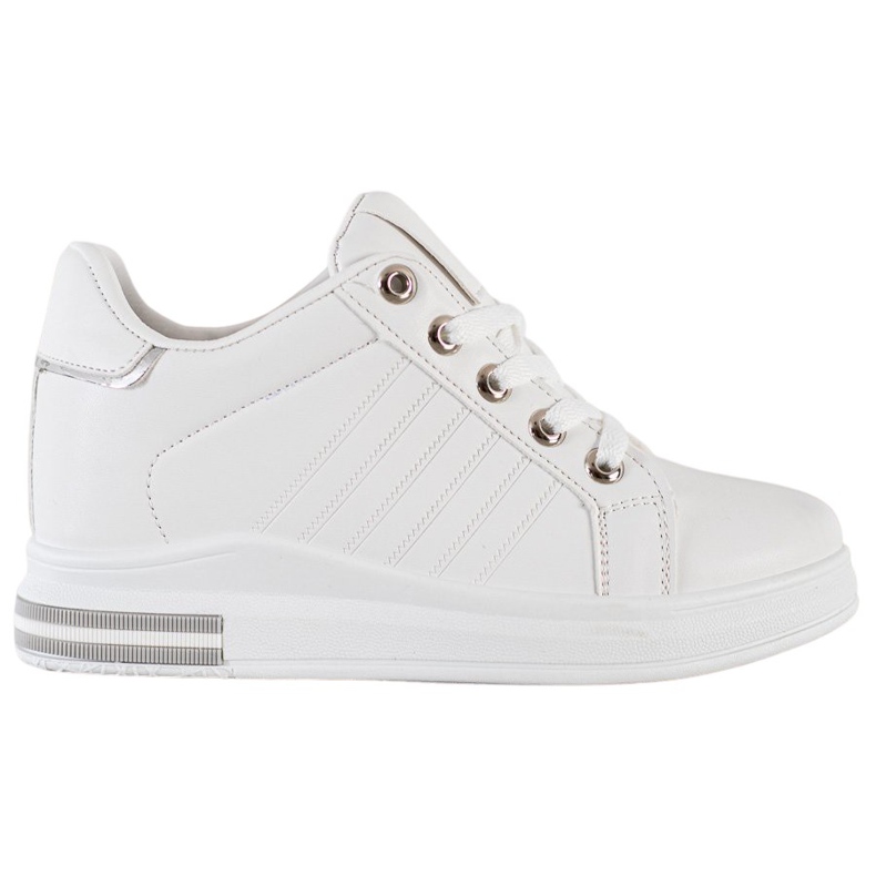 SHELOVET Zapatillas de cuña blancas blanco