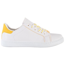 SHELOVET Calzado deportivo de moda blanco amarillo