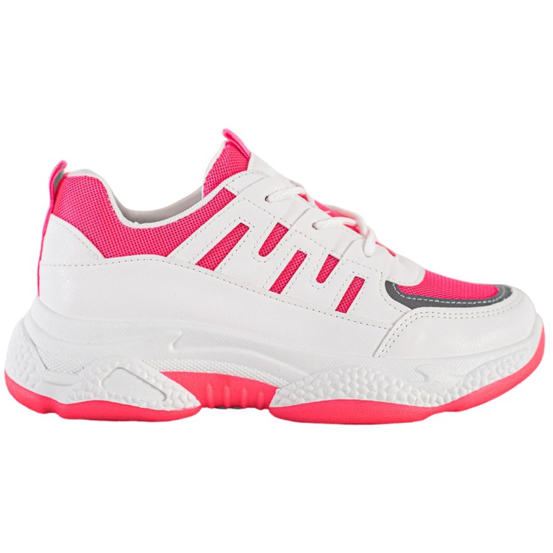 SHELOVET Zapatillas cómodas con malla blanco rosado