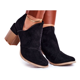 MSMG Botas de Mujer en Tacón Negro Meliori Cut