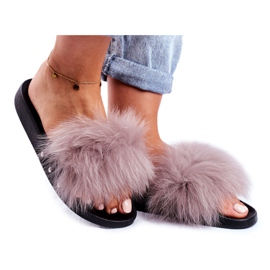 Pantuflas de Mujer con Piel Natural Bushido Gris Claro Pantuflas de Mujer con Piel Natural Bushido Gris Claro