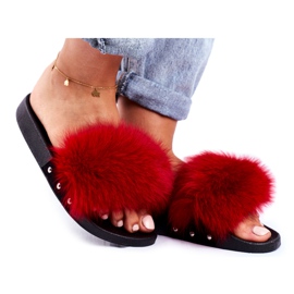 Pantuflas de Mujer con Piel Natural Bushido Rojo