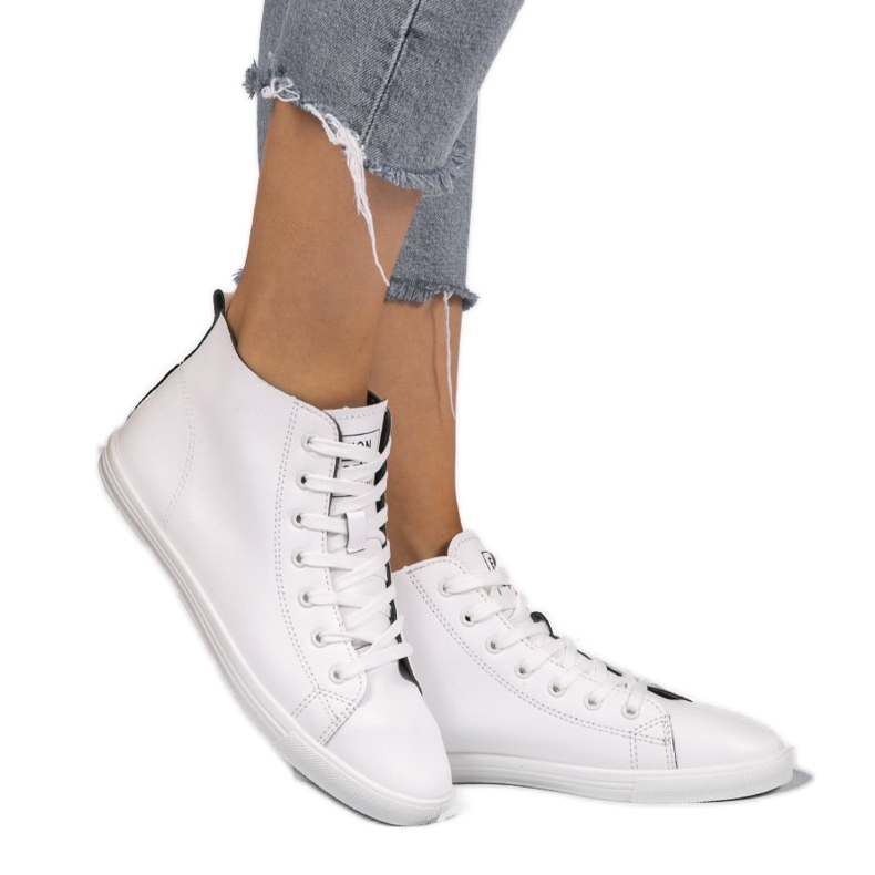 Zapatillas altas clásicas blancas de mujer 9858 blanco