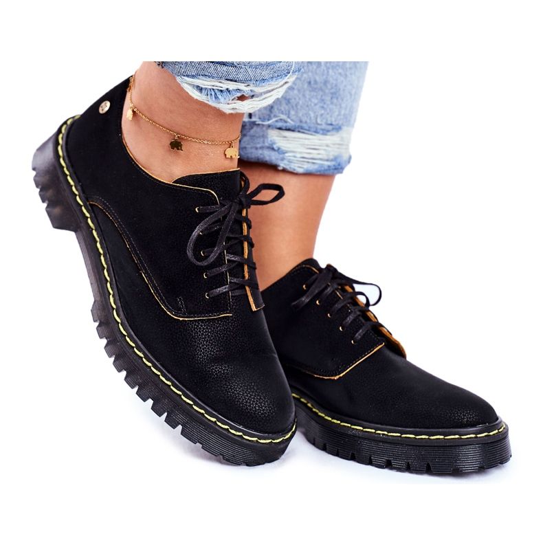 Zapatos Brogues Oxfords Cuero Negro Maciejka 04087-01 Mujer