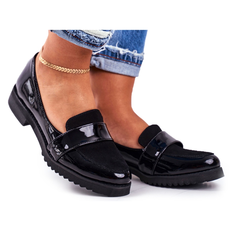 Mocasines Mujer Lordsy Charol Negro Nicole 2589