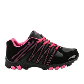 Trekking deportivo mujer negro W118 rosa