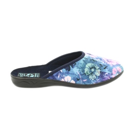 Pantuflas flores 3D Adanex 25562 azul marino azul rosado verde