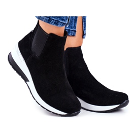 Vinceza Zapatos Deportivos De Mujer Sneakers Cuero Negro 21-7781