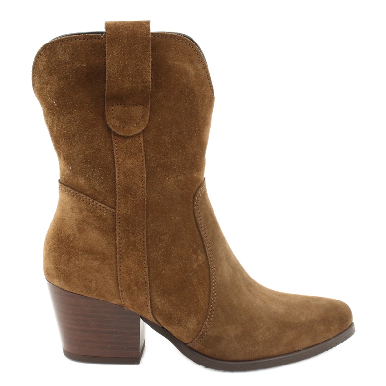 Bota cowboy Gamis 4009 de piel de ante marrón