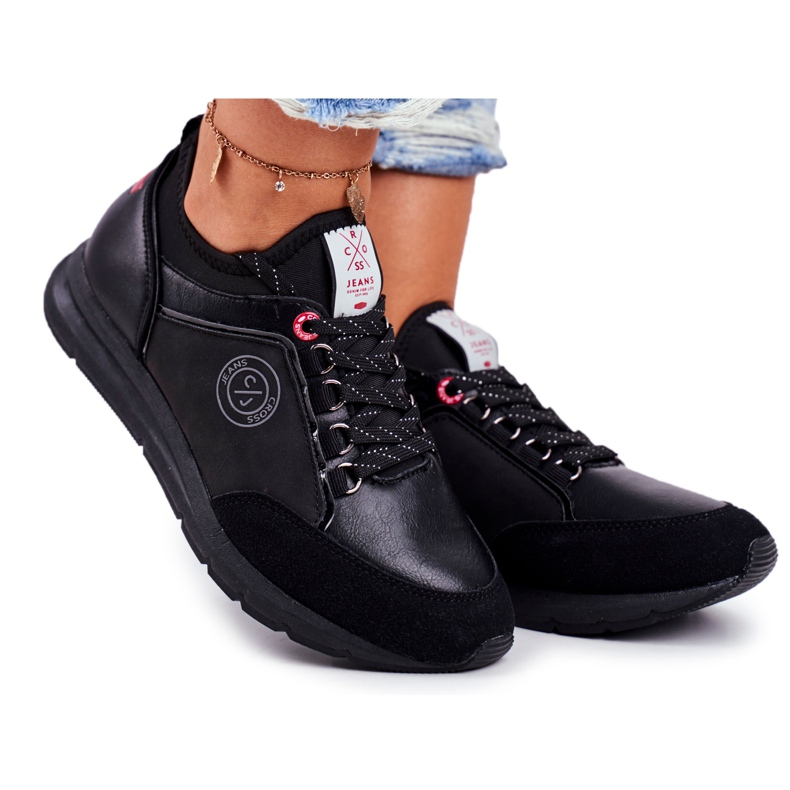 Zapatos Deportivos De Mujer Sneakers Cross Jeans Negro GG2R4046C