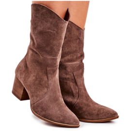 Botas De Mujer Con Tacón Alto Cuero Nubuck Cappuccino Nicole 2580 marrón Botas De Mujer Con Tacón Alto Cuero Nubuck Cappuccino Nicole 2580 marrón