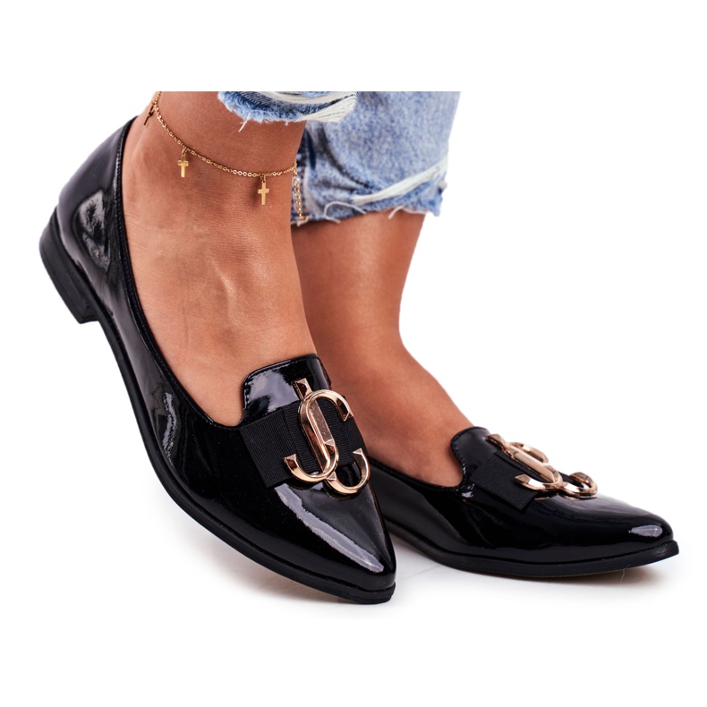 Mocasines Mujer Lordsy Charol Negro Nicole 2588