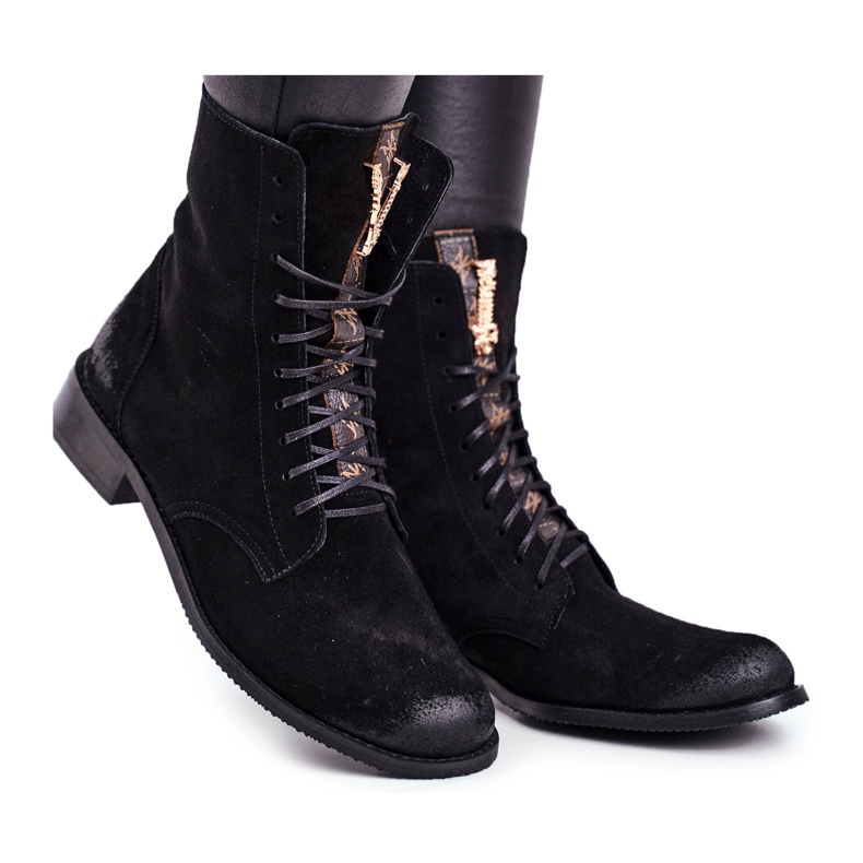 Botas Mujer Nicole Piel Nubuck Negra 2593 negro