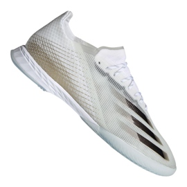 Botas de fútbol Adidas X Ghosted.1 In M EG8171 blanco negro, blanco, dorado
