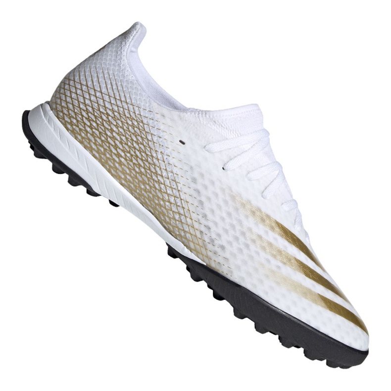 Botas de fútbol adidas X Ghosted.3 Tf M EG8199 negro, blanco, dorado blanco