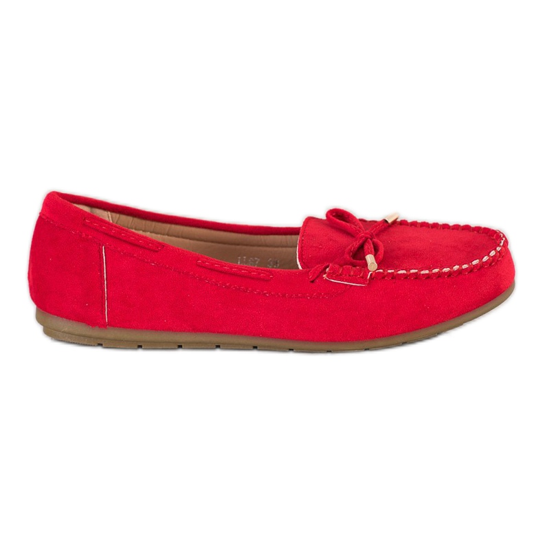 Super Me Mocasines de ante rojo