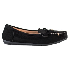 Super Me Mocasines de ante negro