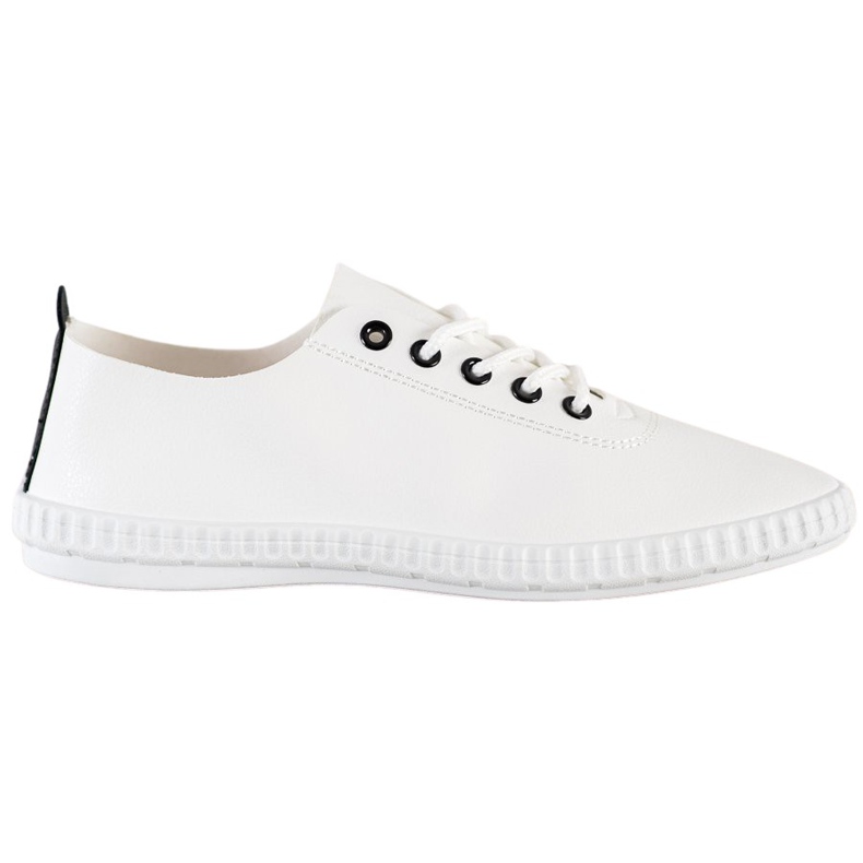 SHELOVET Deportivas ligeras con piel ecológica blanco