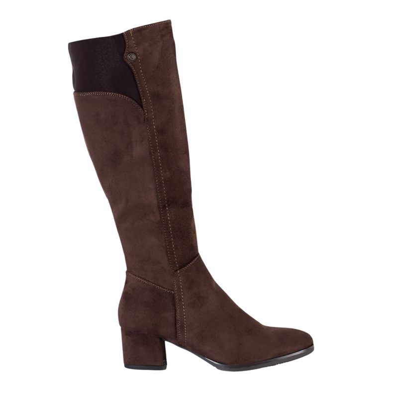 Goodin Botas marrones en un poste bajo marrón Goodin Botas marrones en un poste bajo marrón