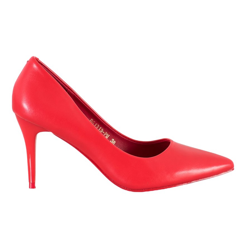 Queentina Tacones rojos con cuero ecológico