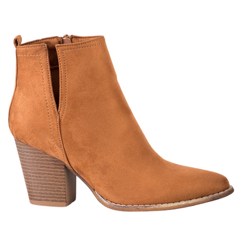 Erynn Botines de ante con corte marrón