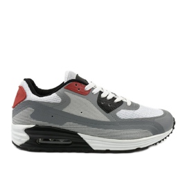 Zapatillas deportivas de hombre gris 1503 rojo