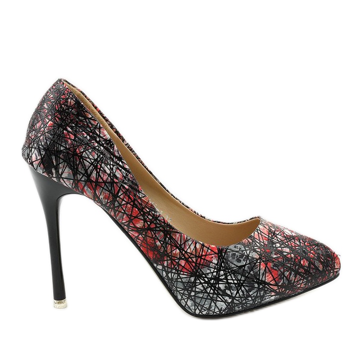 Stilettos flor negra 0116-1 negro multicolor