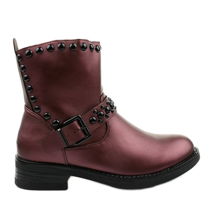 Botas granates de mujer con litas matutinas rojo Botas granates de mujer con litas matutinas rojo