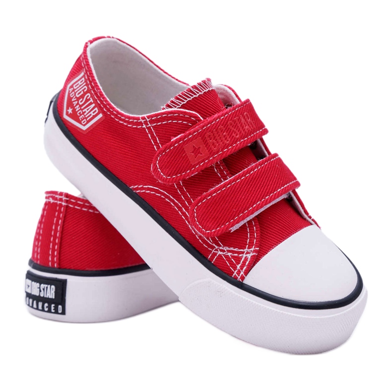 Zapatillas Infantiles Big Star Con Velcro Rojo FF374063 blanco