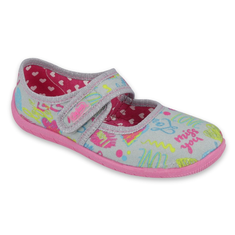 Calzado infantil befado 945X430 rosado gris multicolor