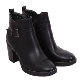Botas negras de tacón ancho BM-9078 Black negro