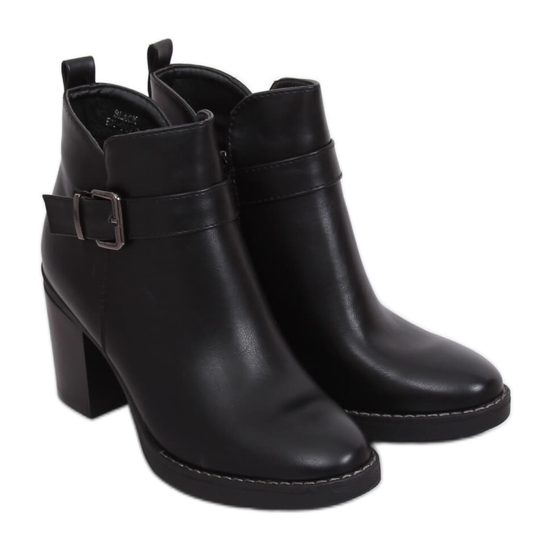 Botas negras de tacón ancho BM-9078 Black negro Botas negras de tacón ancho BM-9078 Black negro
