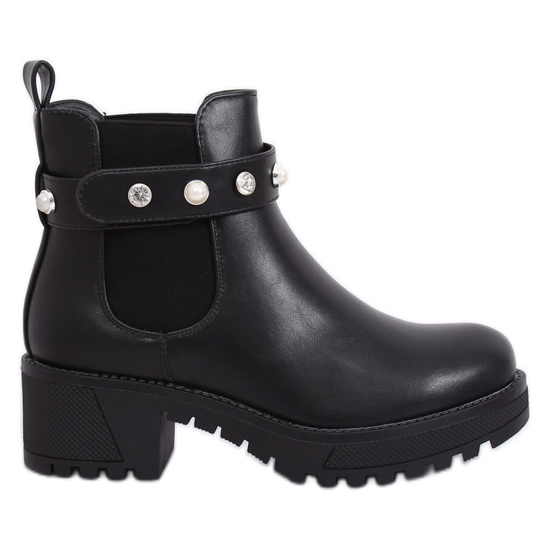 Botines Chelsea negros con suela gruesa 8039-GA Negro