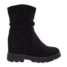Botas negras con tacón de cuña oculto 7978-KA Negro