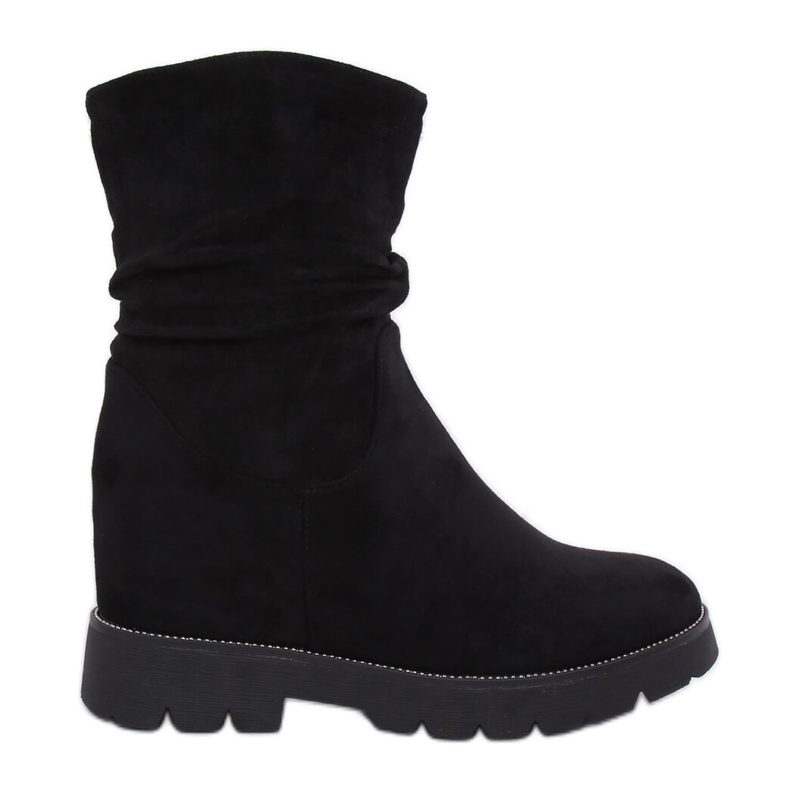 Botas negras con tacón de cuña oculto 7978-KA Negro