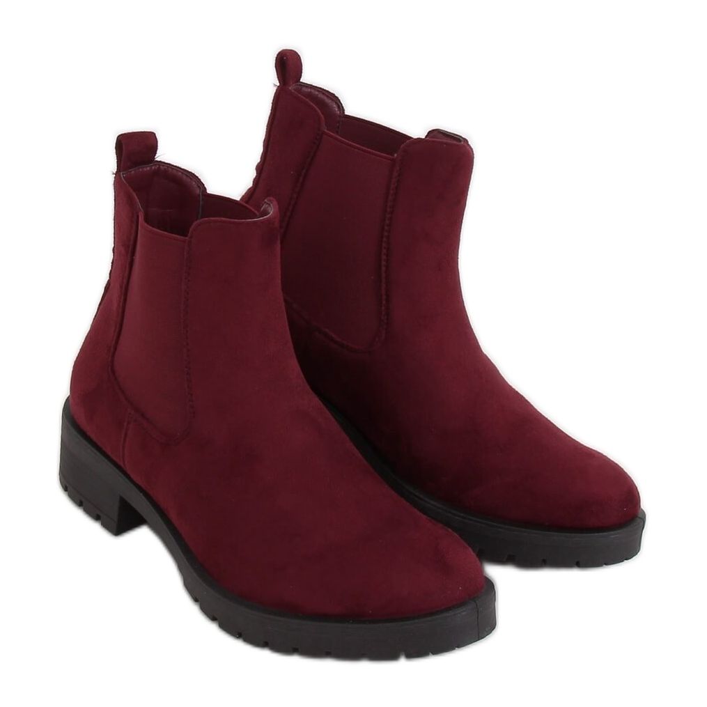 Botines Chelsea granates para mujer JY2000 Burgundy rojo