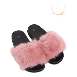 Zapatillas rosa con pelo CK107P Rosa