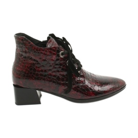Gamis Bota lacada de piel de serpiente 4055 negro rojo