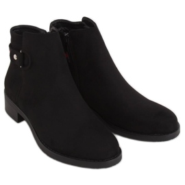 Botines Chelsea negros para mujer Q8AX1570-07 Negro rojo